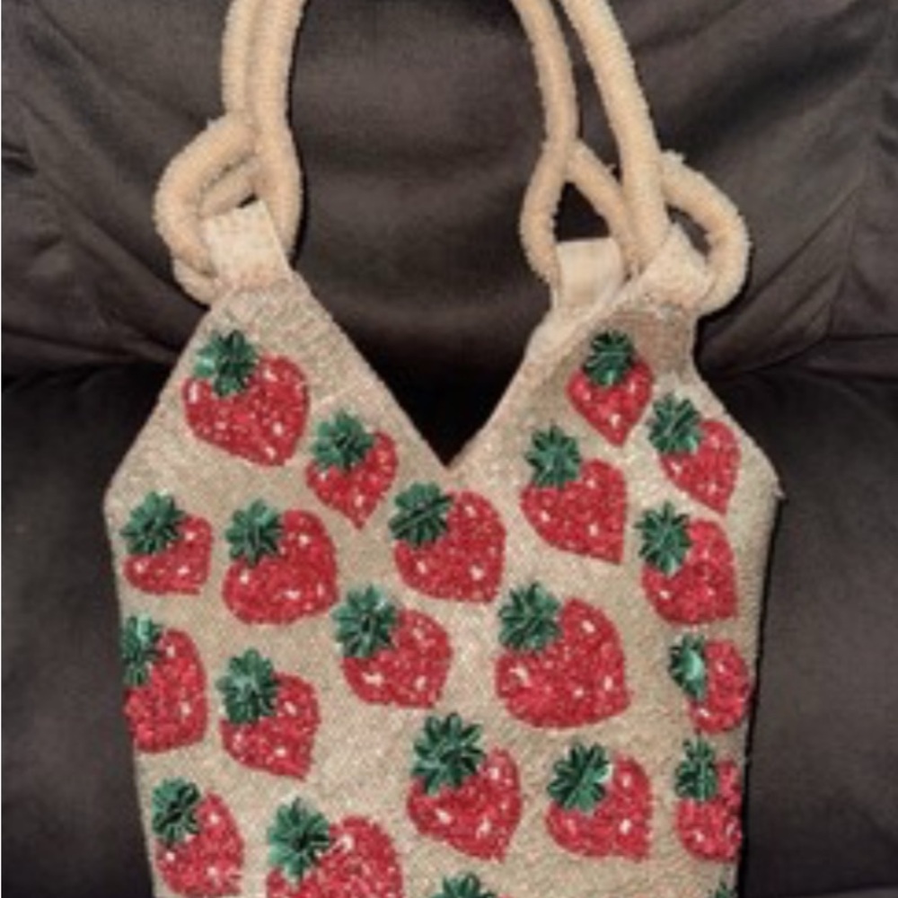 Strawberry Patterned Tote Bag